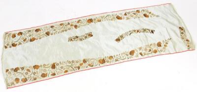 A cream silk banner or throw - 2