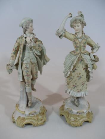 A pair of early 20thC Continental bisque figures