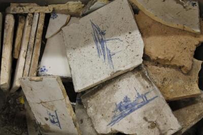 Various 18thC blue and white English Delft tiles - 3