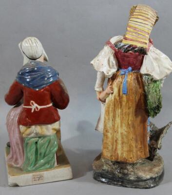 A 19thC Staffordshire figure of a lady - 2