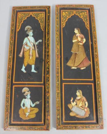 An Indian School. Figures and Gods panels with floral outline