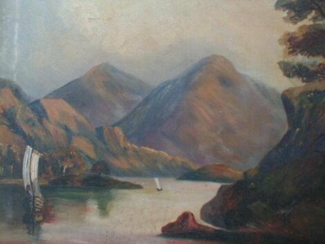 Anonymous (19thC). Mountainous lake land landscape