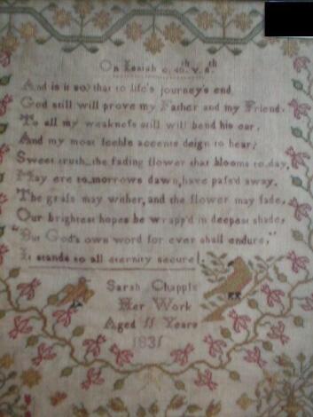 A William IV sampler by Sarah Chapple