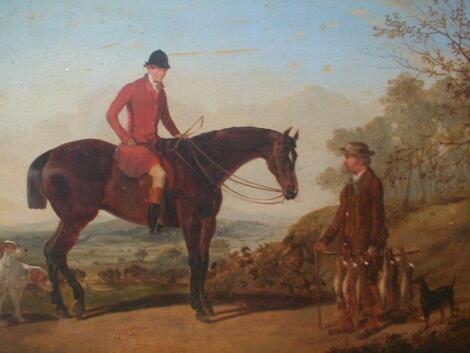 Hy. Woollett (19thC). Huntsman on a bay horse