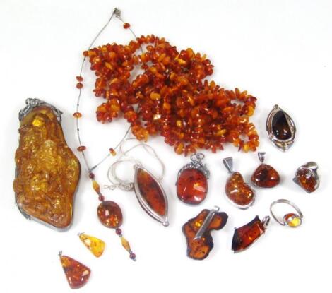 A quantity of imitation amber jewellery