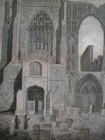 After W. Burgess. Croyland Abbey - West view