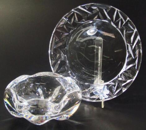 An Orrefors Studio glass and bowl