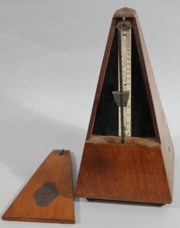 A mid 20thC Maelzel Parisian mahogany cased metronome