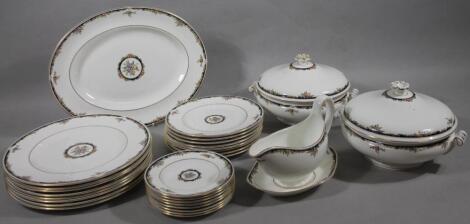 A Wedgwood Osbourne pattern bone china part dinner service