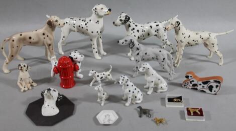 Various pottery dalmatian figures