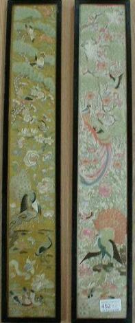 A 19thC Chinese silk work panel