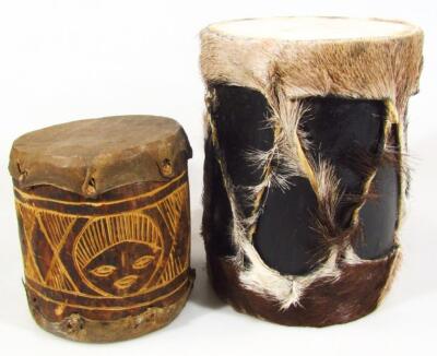 A 20thC African tribal drum