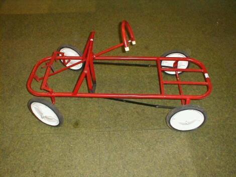 A child's pedal car chassis