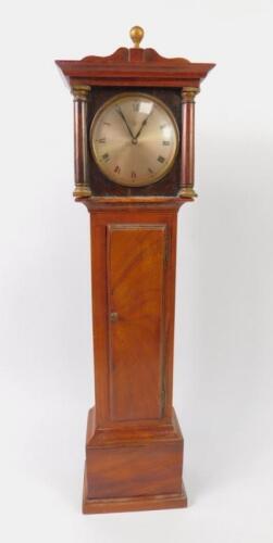 An early 20thC miniature mahogany cased longcase clock