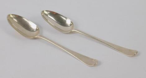 A pair of George III silver Old English pattern table spoons