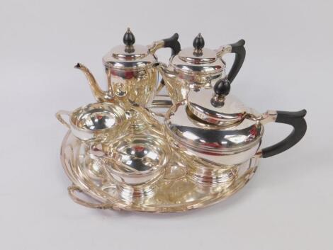 A Mappin & Webb mid 20thC plated tea and coffee set