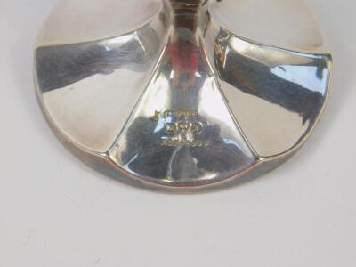 A pair of George V loaded silver bud vases - 2