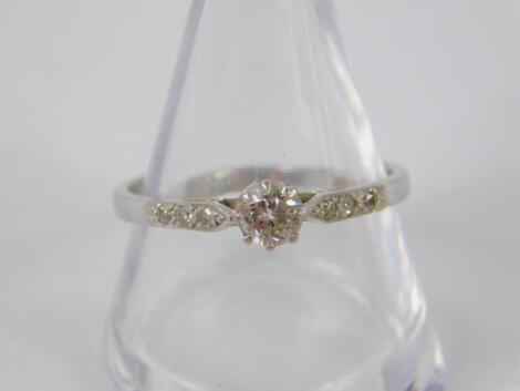 A diamond solitaire ring