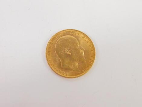 An Edward VII gold sovereign 1910