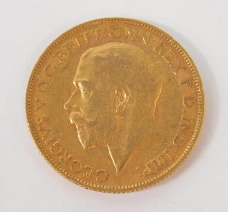 A George V gold sovereign 1913