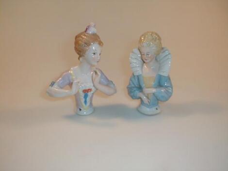 Two German porcelain half dolls