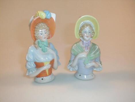 Two German porcelain half dolls