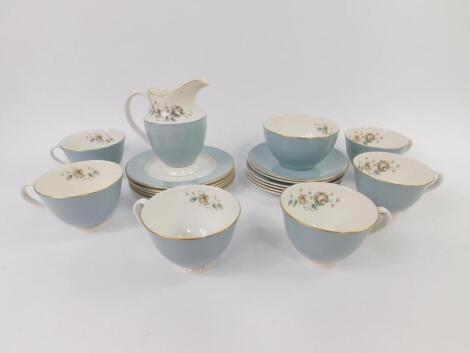 A Royal Doulton porcelain part tea service decorated in the Rose Elegance pattern