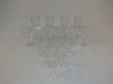 A selection of cut and other crystal drinking glasses