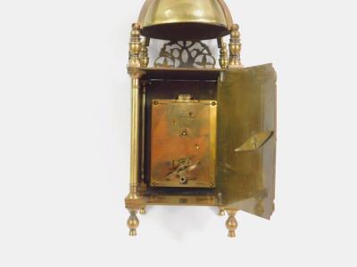 A 20thC brass cased lantern clock - 2