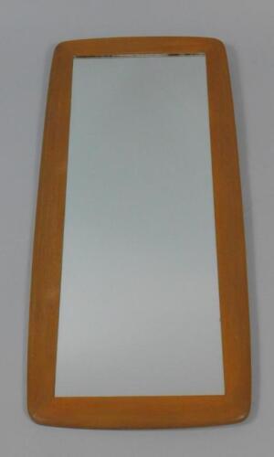 A 1960's teak framed rectangular wall mirror