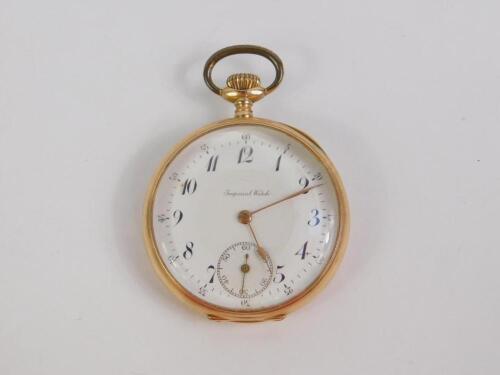 An Imperial gentleman's 14ct gold cased pocket watch