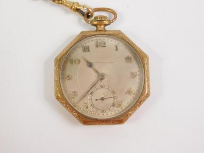 A Victorian gold plated gentleman's pocket watch by Thomas Russell & Sons - 2