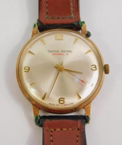 A Smiths Astral National 17 9ct gold cased gentleman's wristwatch