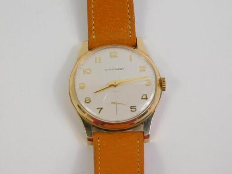 A Garrard 9ct gold cased gentleman's wristwatch