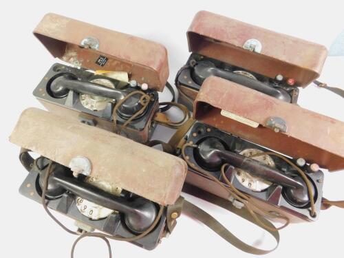 Four GPO Army field telephones