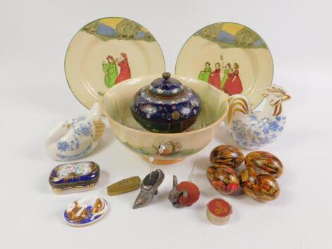 A Royal Doulton Series Ware bowl decorated in the Cotswold Shepherd pattern