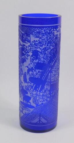 A Chinese Peking glass blue vase