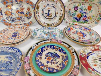 Masons and other early 19thC Ironstone meat platters and plates