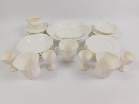 A group of Shelley white glazed porcelain