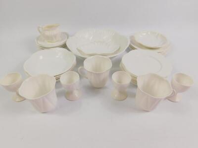 A group of Shelley white glazed porcelain