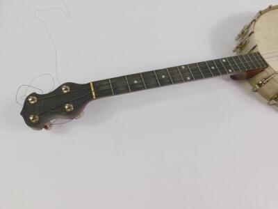 A mahogany and metal cased tenor banjo - 3