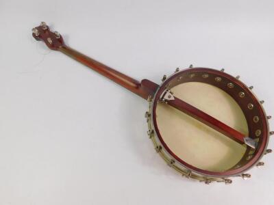 A mahogany and metal cased tenor banjo - 4