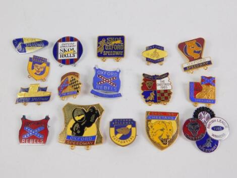 Vintage Speedway enamel badges Oxford Speedway