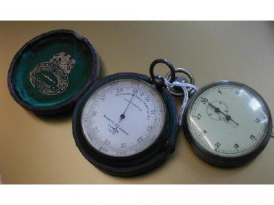 A cased Negretti & Zambra pocket barometer