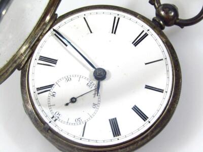 A Victorian silver open faced pocket watch - 2