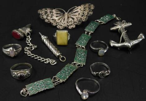 Various items of silver and other jewellery