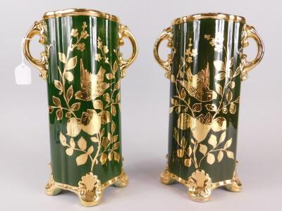 An early 20thC Staffordshire pottery garniture - 2