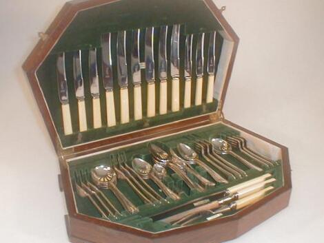 An Art Deco period suite of electroplate cutlery