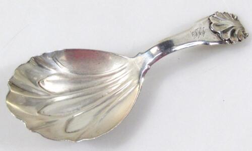 A George III silver caddy spoon