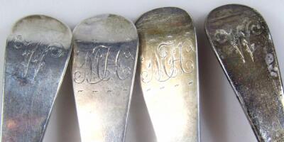 A matched set of four George III silver tablespoons - 2